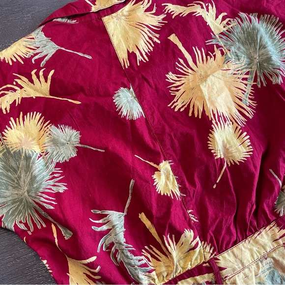 NWT Free People Maroon Malibu Combo Floral Tropical Romper Onesie Jumpsuit XS - Picture 7 of 16